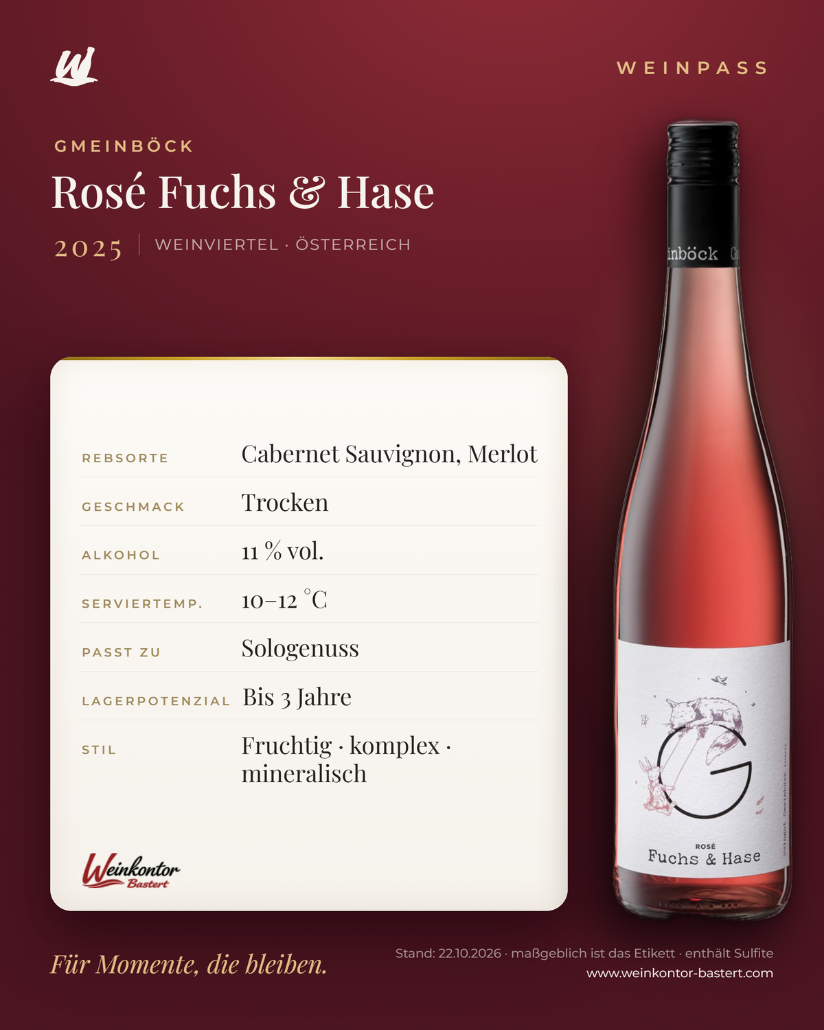 Rosé Fuchs & Hase Gmeinböck – Weinviertel – Weinpass | Weinkontor Bastert