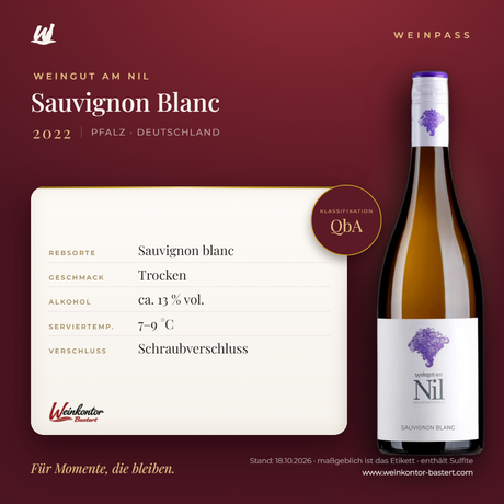 Sauvignon Blanc Weingut am Nil QbA – Pfalz – Weinpass | Weinkontor Bastert