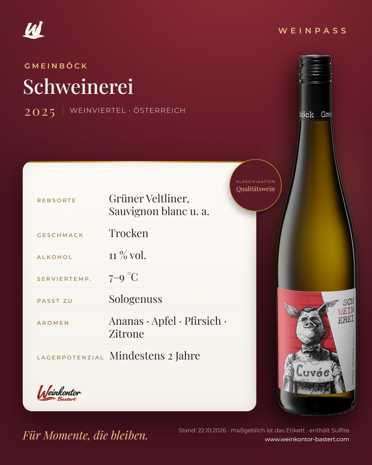 Schweinerei Gmeinböck – Weinviertel – Weinpass | Weinkontor Bastert