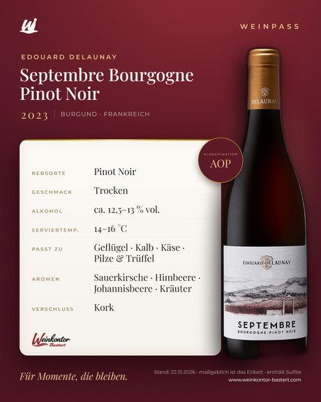 Septembre Bourgogne Pinot Noir Edouard Delaunay – Burgund – Weinpass | Weinkontor Bastert