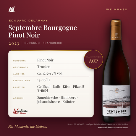 Septembre Bourgogne Pinot Noir Edouard Delaunay – Burgund – Weinpass | Weinkontor Bastert