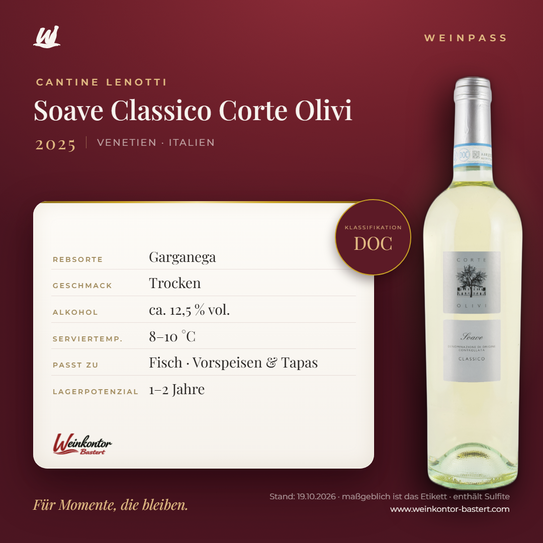 Soave Classico Corte Olivi Cantina Lenotti DOC – Venetien – Weinpass | Weinkontor Bastert