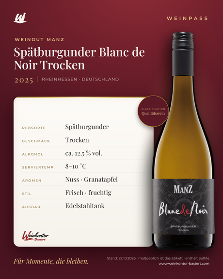 Spätburgunder Blanc de Noir Trocken Manz 6er-Karton – Rheinhessen – Weinpass | Weinkontor Bastert