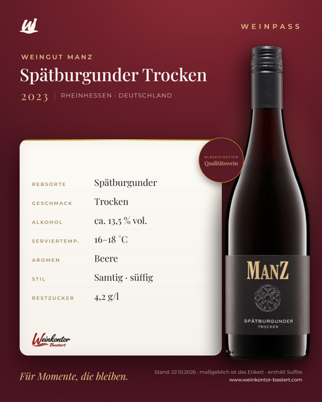 Spätburgunder Trocken Manz 6er-Karton – Rheinhessen – Weinpass | Weinkontor Bastert