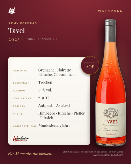 Tavel Rémy Ferbras AOP – Rhône – Weinpass | Weinkontor Bastert