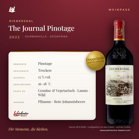 The Journal Pinotage Diemersdal – Durbanville – Weinpass | Weinkontor Bastert