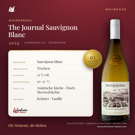 The Journal Sauvignon Blanc Diemersdal – Durbanville – Weinpass | Weinkontor Bastert