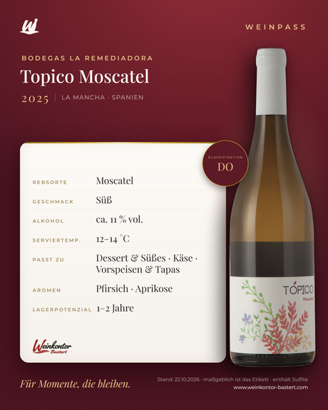 Topico Moscatel Bodegas La Remediadora DO – La Mancha – Weinpass | Weinkontor Bastert