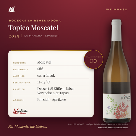 Topico Moscatel Bodegas La Remediadora DO – La Mancha – Weinpass | Weinkontor Bastert
