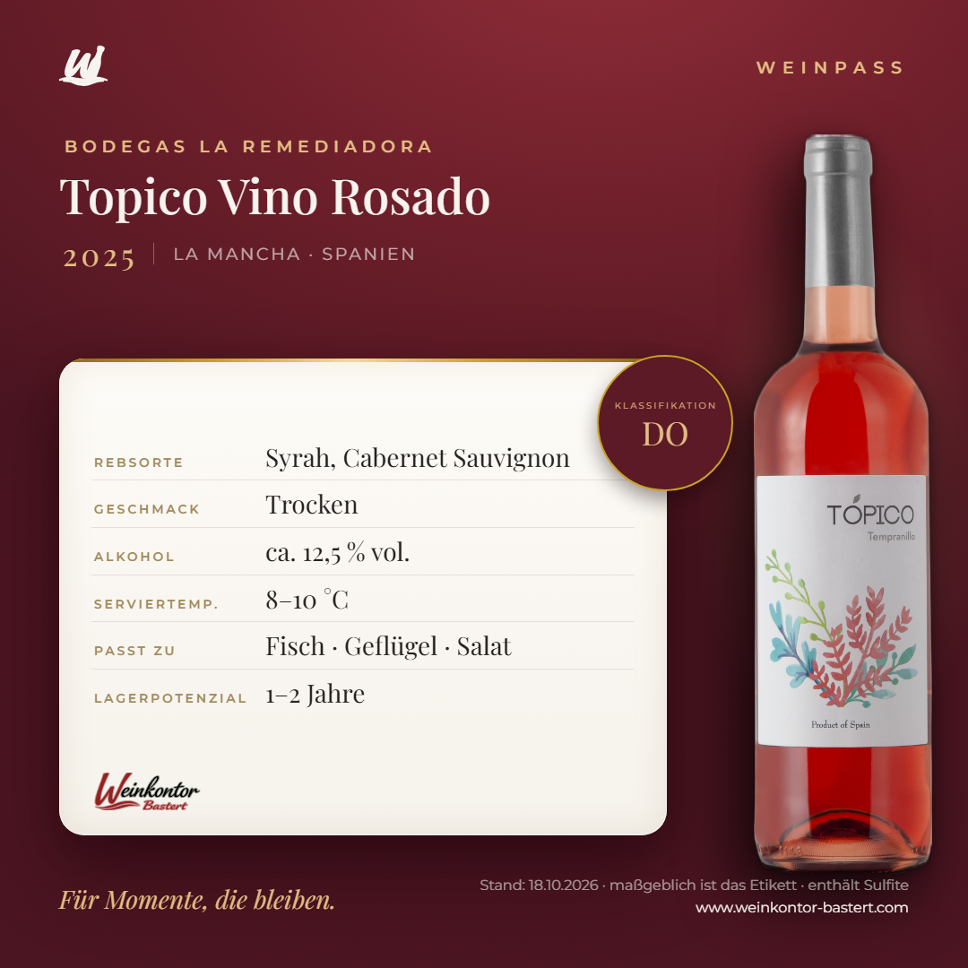 Topico Vino Rosado Bodegas La Remediadora DO – La Mancha – Weinpass | Weinkontor Bastert