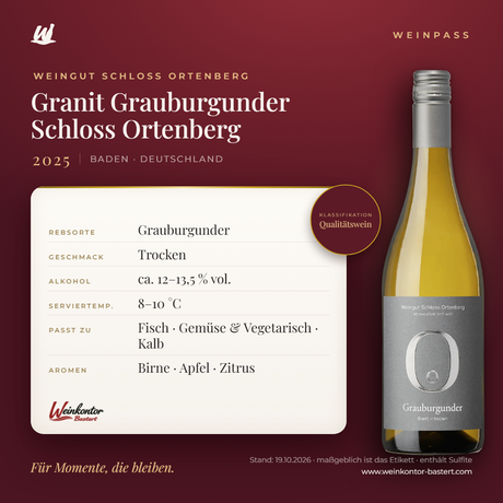 Granit Grauburgunder Schloss Ortenberg – Baden – Weinpass | Weinkontor Bastert