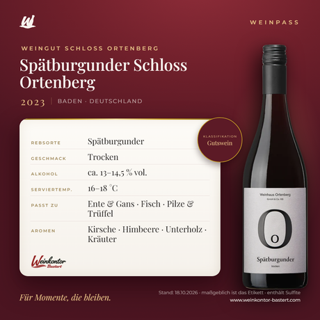 Spätburgunder Schloss Ortenberg Gutswein – Baden – Weinpass | Weinkontor Bastert