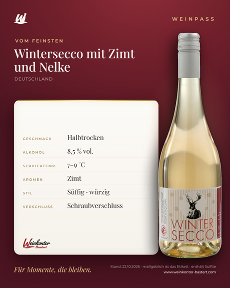 Wintersecco mit Zimt und Nelke 0,75 l – Vom Feinsten – Weinpass | Weinkontor Bastert