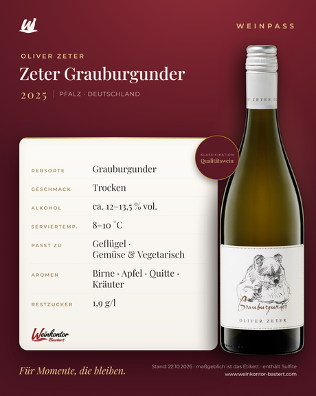 Zeter Grauburgunder Oliver Zeter – Pfalz – Weinpass | Weinkontor Bastert
