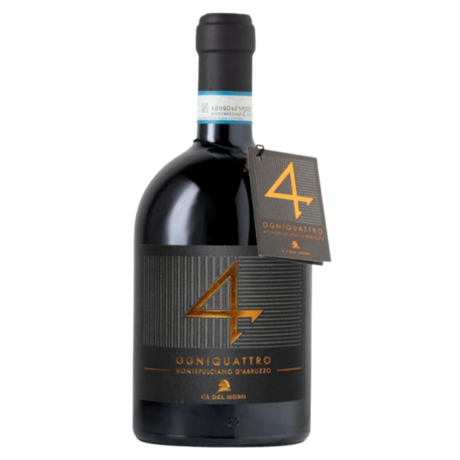 Ogniquattro Montepulciano d’Abruzzo DOC – Limitierter italienischer Rotwein aus den Abruzzen, dunkle Flasche mit edlem Etikett